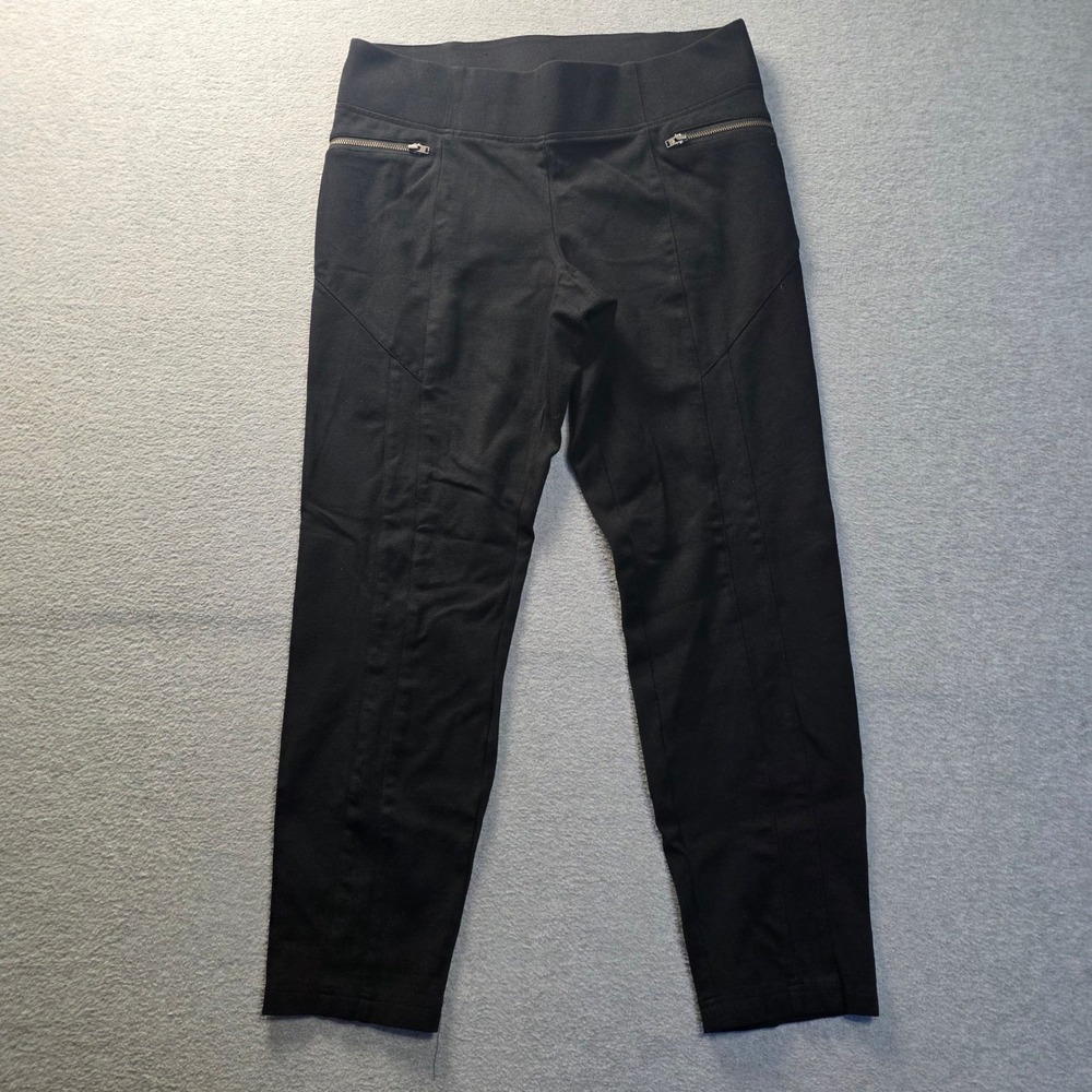 INC International Concepts Pull On Ankle Pants Womens 10 Black Zip Pocket Skinny